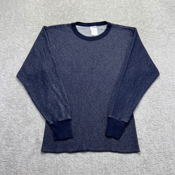 Glacier's Edge Other - VINTAGE Glacier's Edge Thermal Shirt Mens M Navy Blue Waffle Knit Long Sleeve